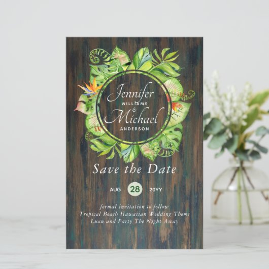 BUDGET Tropisch Leaf Hawaiian Luau Wedding (Staand voorkant)