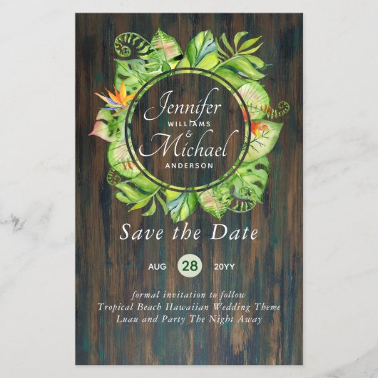 BUDGET Tropisch Leaf Hawaiian Luau Wedding (Voorkant)