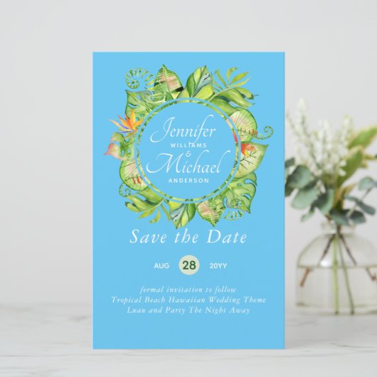 BUDGET Tropisch Leaf Hawaiian Luau Wedding (Staand voorkant)