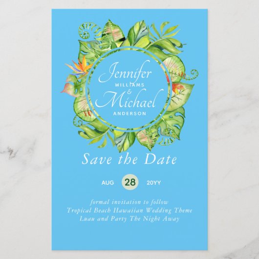 BUDGET Tropisch Leaf Hawaiian Luau Wedding (Voorkant)