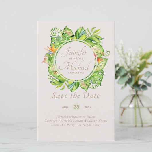 BUDGET Tropisch Leaf Hawaiian Luau Wedding (Staand voorkant)