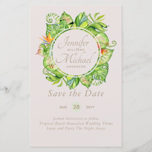 BUDGET Tropisch Leaf Hawaiian Luau Wedding (Voorkant)