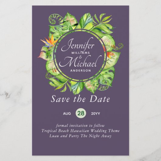 BUDGET Tropisch Leaf Hawaiian Luau Wedding (Voorkant)
