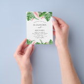 Budget Tropisch Palm Foto Groen Roze Weddenschap Flyer (Hand)