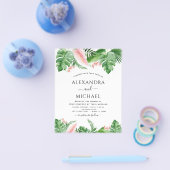 Budget Tropisch Palm Foto Groen Roze Weddenschap Flyer (Enkel)