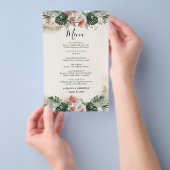Budget Tropisch Palm Greenery Wedding Menu (Hand)