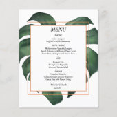 Budget Tropisch Palm Leaf bruiloft Menu (Voorkant)