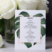 Budget Tropisch Palm Leaf bruiloft Menu