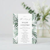 Budget Tropisch Palm Leaves Wedding Programme (Staand voorkant)