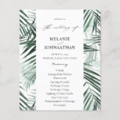 Budget Tropisch Palm Leaves Wedding Programme (Voorkant)