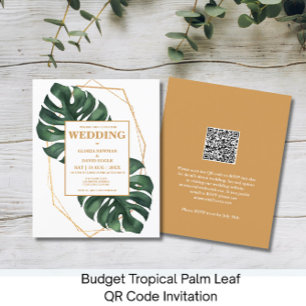 Budget Tropisch Palmblad QR Code Uitnodiging