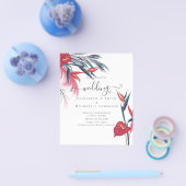 BUDGET Tropisch Pampagras Navy Bes Trouwfeest Flyer (Enkel)