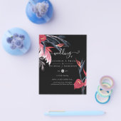 BUDGET Tropisch Pampasgras Navy Bes Bruiloft Flyer (Enkel)