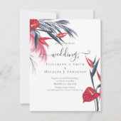 BUDGET Tropisch Pampasgras Navy Bes Trouwfeest (Voorkant)