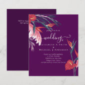 BUDGET Tropisch Pampasgras Navy Bes Trouwfeest (Voorkant / Achterkant)