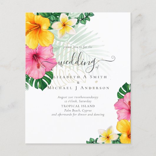 BUDGET Tropisch Paradijs Strand Bruiloft Bloemen (Voorkant)