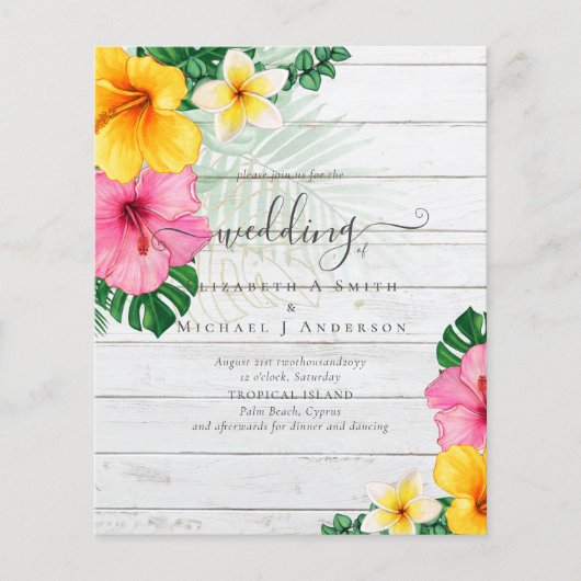 BUDGET Tropisch Paradijs Strand Bruiloft Bloemen (Voorkant)