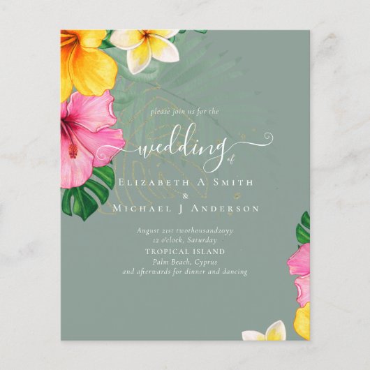 BUDGET Tropisch Paradijs Strand Bruiloft Bloemen (Voorkant)