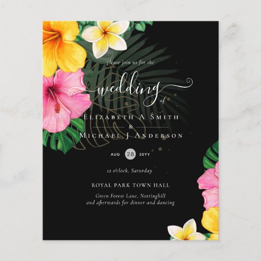 BUDGET Tropisch Paradijs Strand Bruiloft Bloemen (Voorkant)