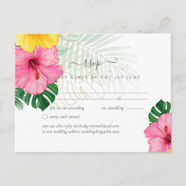 BUDGET Tropisch Paradijs Strand Bruiloft Bloemen Briefkaart