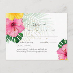 BUDGET Tropisch Paradijs Strand Bruiloft Bloemen Briefkaart