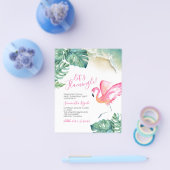 Budget Tropisch Roze Flamingo 16e verjaardagsfeest Flyer (Enkel)