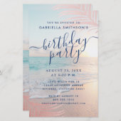 BUDGET Tropisch strand Birthday Pink Party brochur (Voorkant / Achterkant)