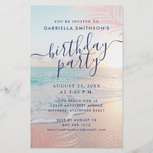 BUDGET Tropisch strand Birthday Pink Party brochur