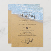 Budget Tropisch Strand Hartjes in het Zand Trouw U (Voorkant / Achterkant)