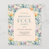Budget Tropisch Zwembad Party Verjaardag Uitnodigi Flyer (Voorkant)