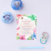 Budget tropische bachelorette partijuitnodiging flyer (Enkel)