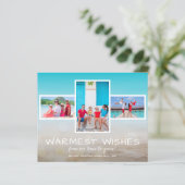 Budget Tropische Beach Multi Photo Holiday Kaart (Staand voorkant)