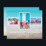 Budget Tropische Beach Multi Photo Holiday Kaart<br><div class="desc">De kleine papieren kerstkaarten van 4, 5 x 5, 6 inch zijn voorzien van uw favoriete strandvakantie of warme weerfoto's met deze leuke tropische strandachtergrond en zee achtergrond met uw bericht in het witte hoofdartikel. Deze betaalbare vakantiefoto's zijn gedrukt op papier van 110 lb dat verkrijgbaar is in drie formaten....</div>