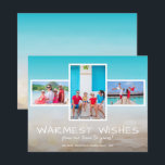 Budget Tropische Beach Multi Photo Holiday Kaart<br><div class="desc">De kleine papieren kerstkaarten van 4, 5 x 5, 6 inch zijn voorzien van uw favoriete strandvakantie of warme weerfoto's met deze leuke tropische strandachtergrond en zee achtergrond met uw bericht in het witte hoofdartikel. Deze betaalbare vakantiefoto's zijn gedrukt op papier van 110 lb dat verkrijgbaar is in drie formaten....</div>