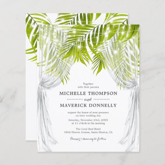 Budget Tropische Beach Weddenschap (Voorkant / Achterkant)