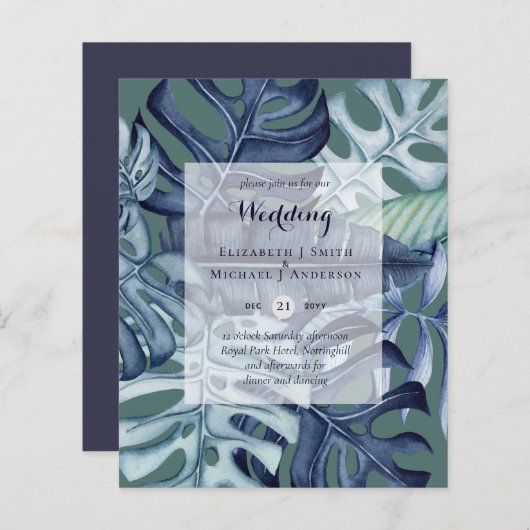 BUDGET Tropische bladeren bestemmingsweddenschap u (Voorkant / Achterkant)