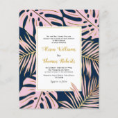 BUDGET Tropische bladeren QR code bruiloft uitnodi (Voorkant)