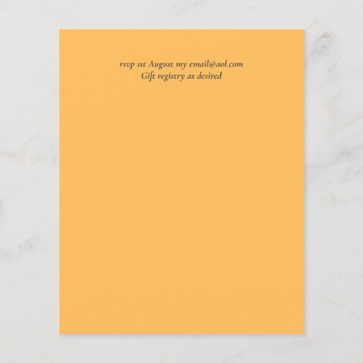 BUDGET Tropische Bloemen Baby Shower Uitnodiging (Achterkant)