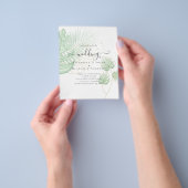 BUDGET Tropische eilandpalm leveert strandbruiloft Flyer (Hand)
