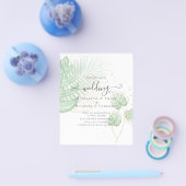 BUDGET Tropische eilandpalm leveert strandbruiloft Flyer (Enkel)