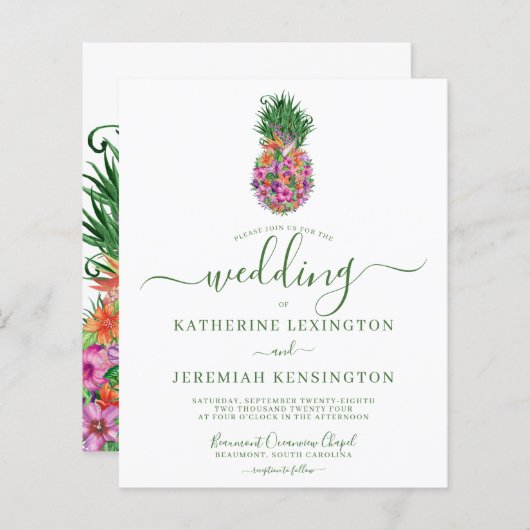 BUDGET Tropische Floral Pineapple Wedding (Voorkant / Achterkant)
