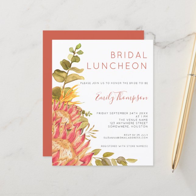 Budget Tropische Florals Bridal Shower (Voorkant / Achterkant in situ)