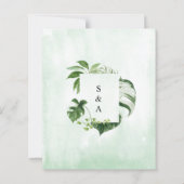 BUDGET Tropische groen moderne weddenschap (Achterkant)