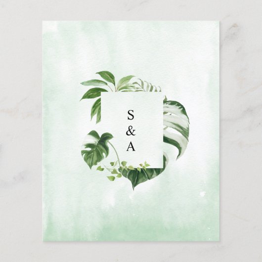 BUDGET Tropische groen moderne weddenschap (Achterkant)