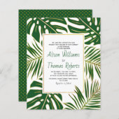 BUDGET tropische groene bladeren trouwuitnodiging (Voorkant / Achterkant)