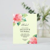 Budget Tropische Hibiscus Birthday Uitnodigingen (Staand voorkant)