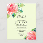 Budget Tropische Hibiscus Birthday Uitnodigingen (Voorkant)