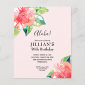 Budget Tropische Hibiscus Birthday Uitnodigingen (Voorkant)