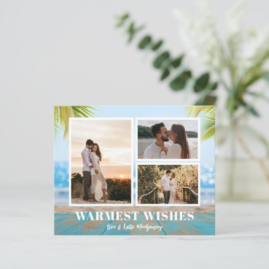 Budget Tropische kerstfotokaarten (Staand voorkant)