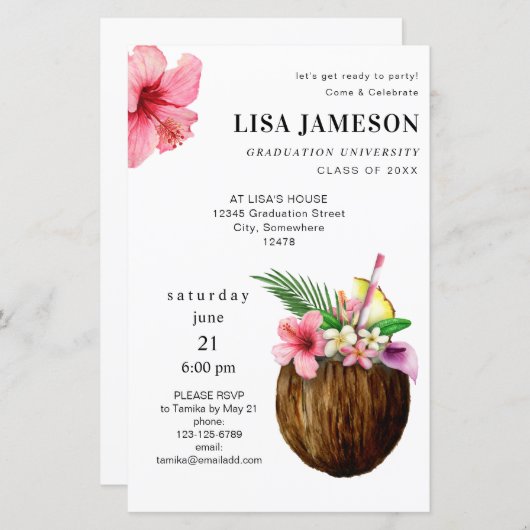 Budget Tropische Kokosnoot Afstuderen V2 (Voorkant / Achterkant)